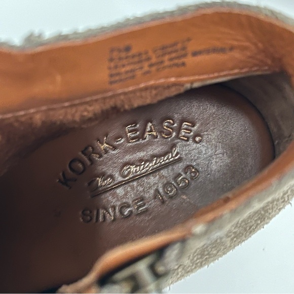 Kork Ease 7.5 Natalya Booties wedge Suede Taupe 0390 medium tan - Picture 5 of 12